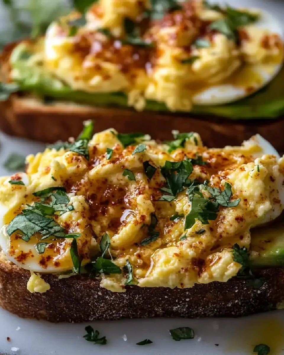 Spicy Chili Butter Avocado Toast with Eggs