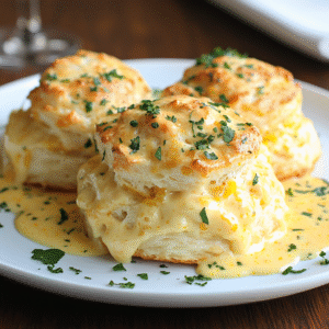 CRAB STUFFED CHEDDAR BAY BISCUITS WITH LEMON BUTTER SAUCE